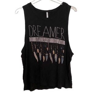 Noble U Black Tank Top. Dreamer of Improbable Dreams Size Small.